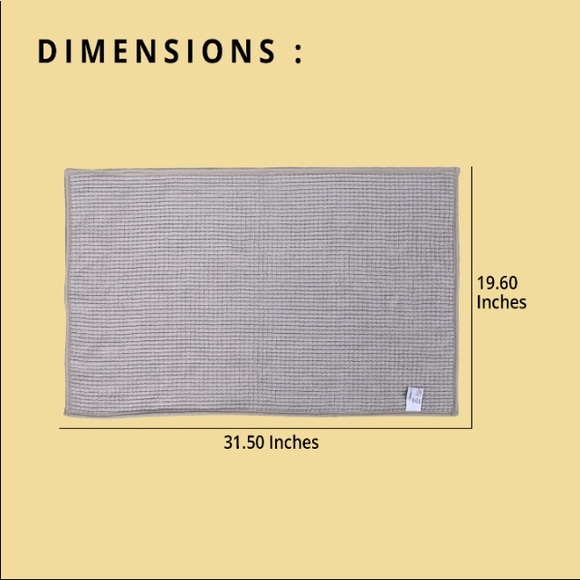 HOMESMART Tan Nude Chenille Bathmat (100% Microfiber, 19.6x31.5) - Picture 6 of 7